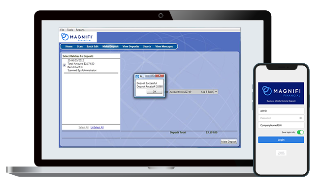 remote deposit on desktop and mobile