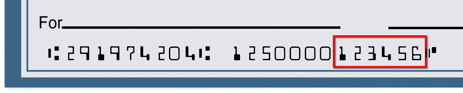 Checking account number example