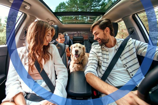 family in new car