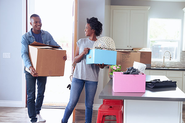 family moving into a new home